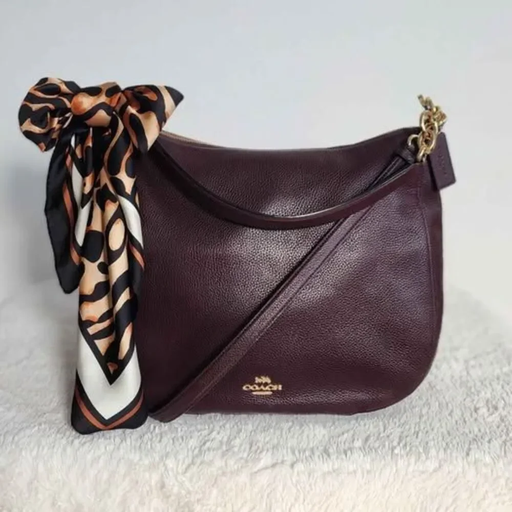 Coach Chelsea 32 Hobo – Oxblood Polished Pebble Leather – Gold Hardware